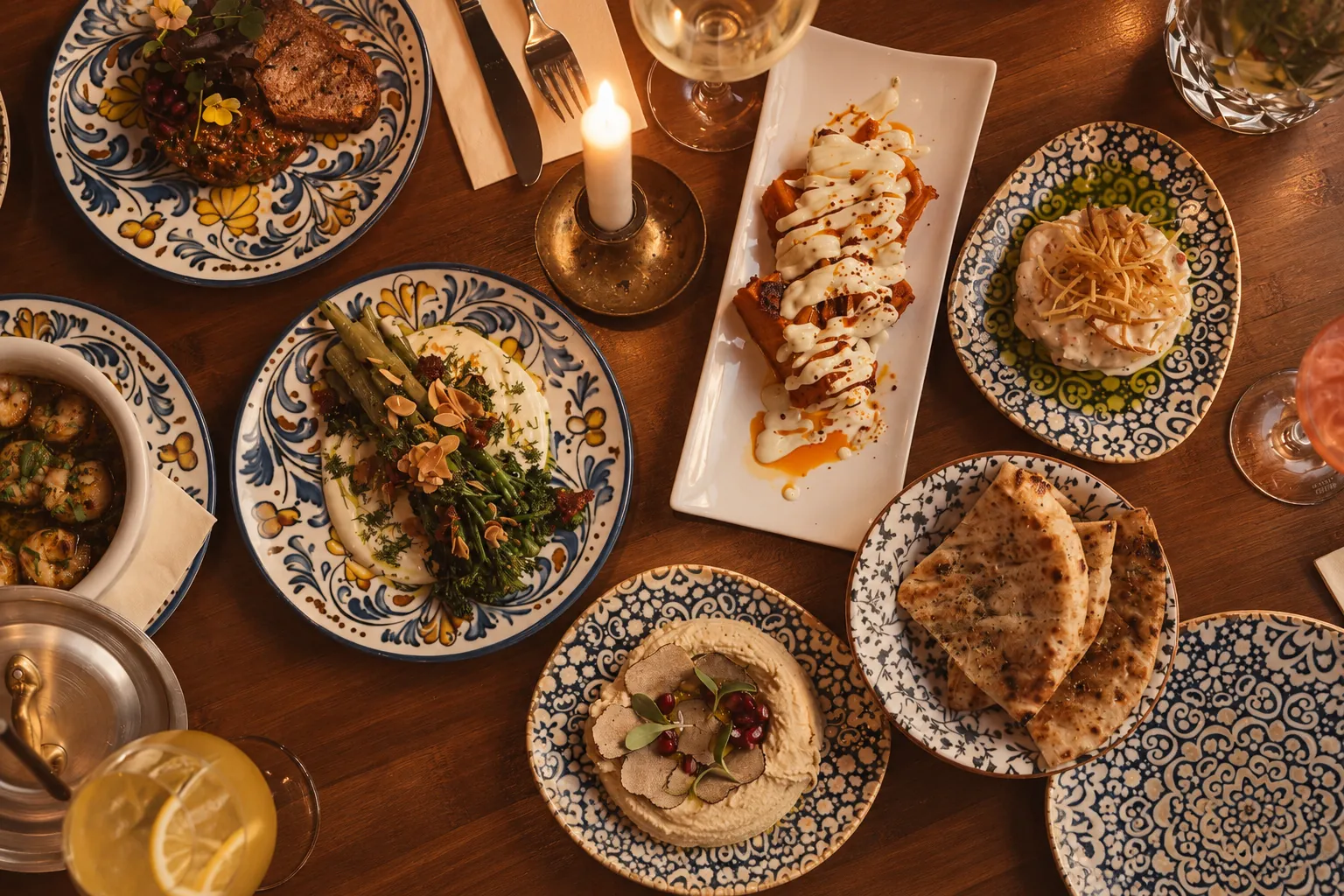 Mezze von oben fotografiert